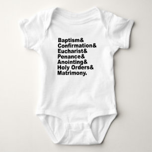 The Seven Sacraments of Christianity & Catholicism Baby Bodysuit