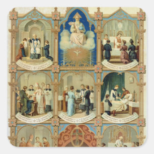 The Seven Sacraments Square Sticker