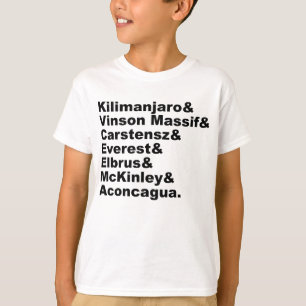 The Seven Tallest Mountains On Each Continent T-Shirt
