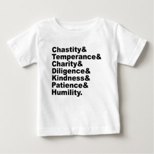 The Seven Virtues As Made Popular By The Bible Baby T-Shirt