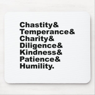 The Seven Virtues As Made Popular By The Bible Mouse Pad