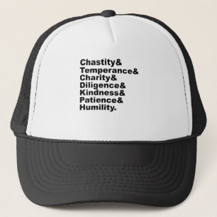 The Seven Virtues As Made Popular By The Bible Trucker Hat