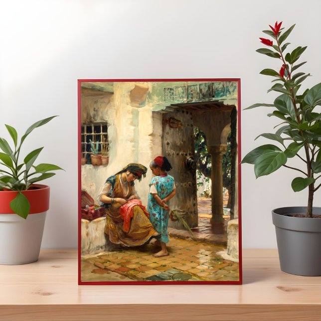 The Sewing Lesson by Frederick Bridgman Poster (Creator Uploaded)