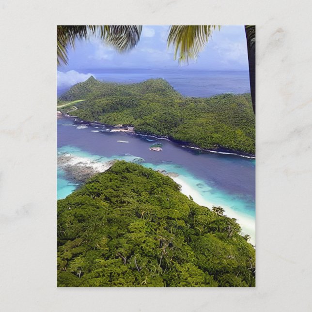 The Seychelles is a group of islands located in th Holiday Postcard (Front)