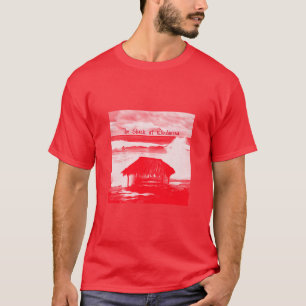 The Shack @ Windansea Red Halftone image on a red T-Shirt