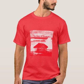 The Shack @ Windansea Red Halftone image on a red  T-Shirt