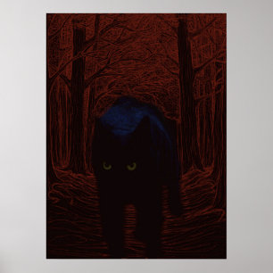 The Shadow Cat and Red Forest Poster
