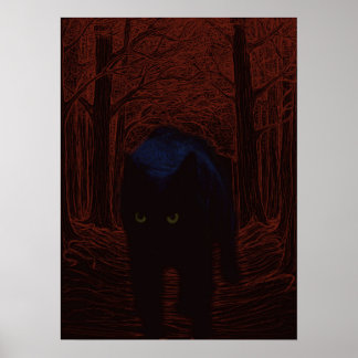 The Shadow Cat and Red Forest Poster