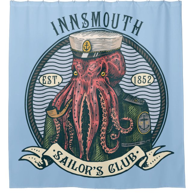 The Shadow over Innsmouth Lovecraft Cthulhu Sailor Shower Curtain (Front)