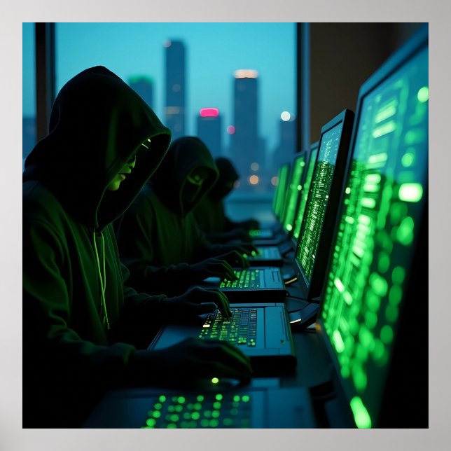 The Shadows of the Digital Underworld AI Poster (Front)