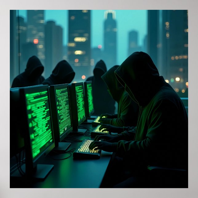 The Shadows of the Digital Underworld AI Poster (Front)