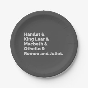 The Shakespeare Plays I Paper Plate