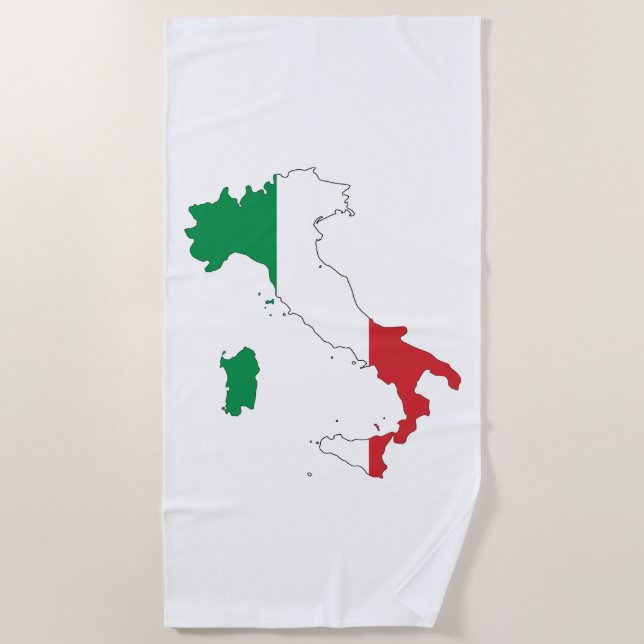 The shape of Italy  Beach Towel (Front)