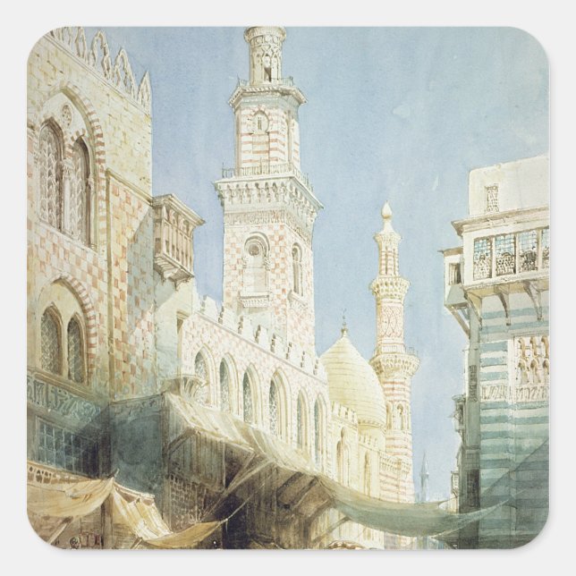 The Sharia El Gohargiyeh, Cairo Square Sticker (Front)