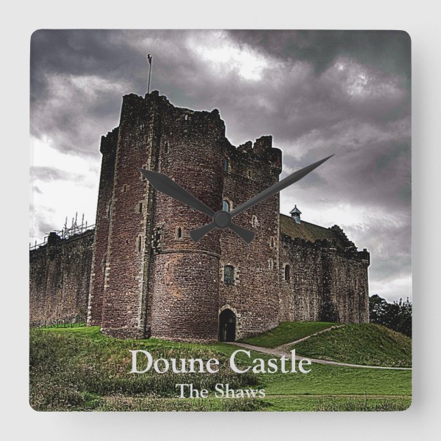 The Shaws' Scottish Doune Castle Photo Family Square Wall Clock (Front)