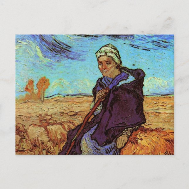The Shepherdess (after Millet) by Vincent van Gogh Postcard (Front)