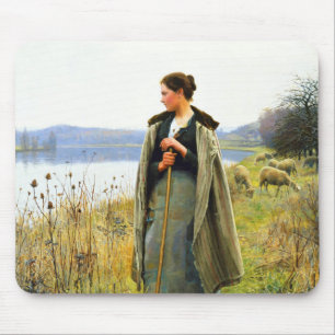 The Shepherdess Art by Daniel Ridgway Knight Mouse Pad