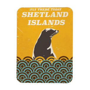 The Shetland Islands vintage travel poster Magnet