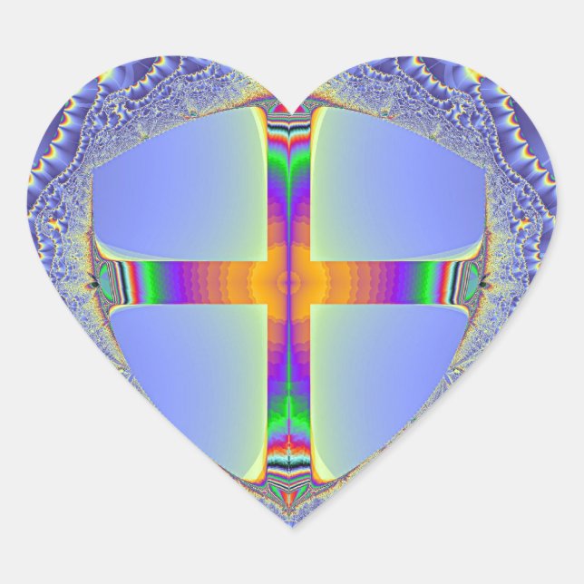 "The Shield" - Fractal Design Heart Sticker (Front)