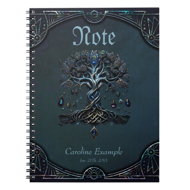 The Shine of the Tree of Life the Gems of the Soul Notebook (Front)