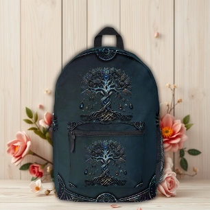 The Shine of the Tree of Life the Gems of the Soul Printed Backpack
