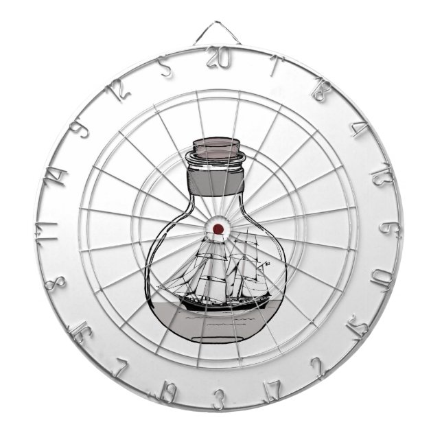 The ship in the glass bulb dartboard (Front)