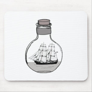 The ship in the glass bulb mouse pad