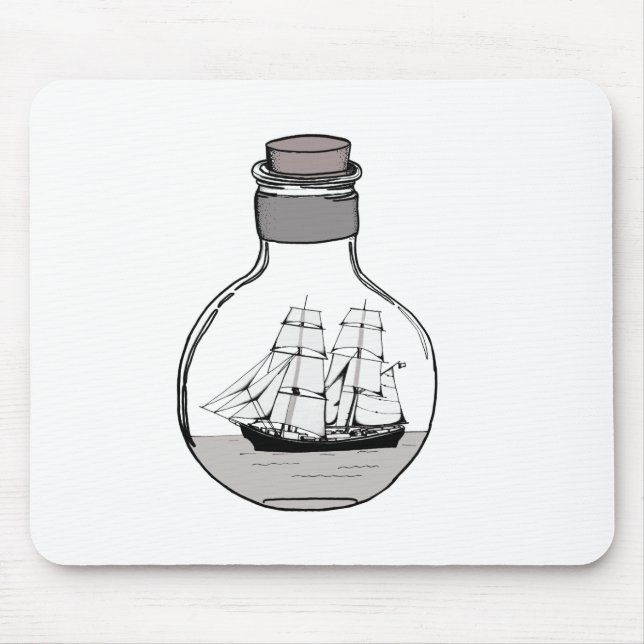 The ship in the glass bulb mouse pad (Front)