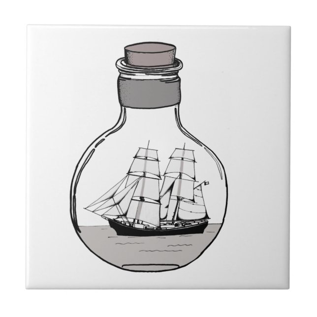 The ship in the glass bulb tile (Front)