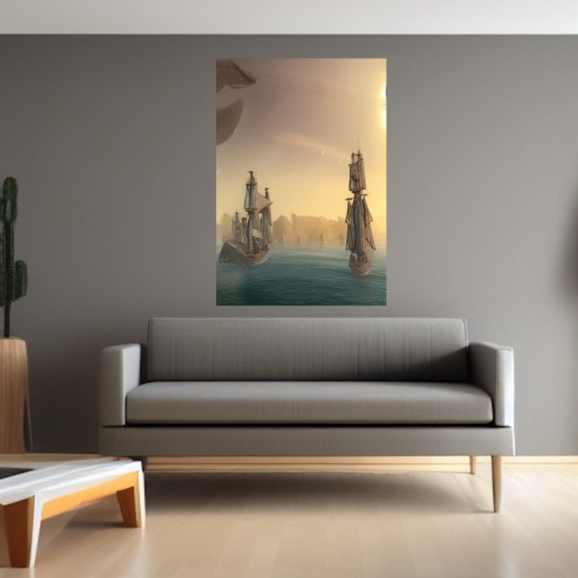 The ships at sea | AI Art Poster (Creator Uploaded)