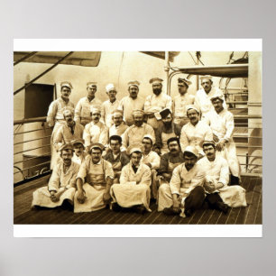 The ship's cooks aboard the R.M.S. Teutonic (b/w p Poster