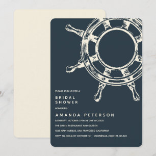 The Ship's Wheel Wedding Bridal Shower Invitation
