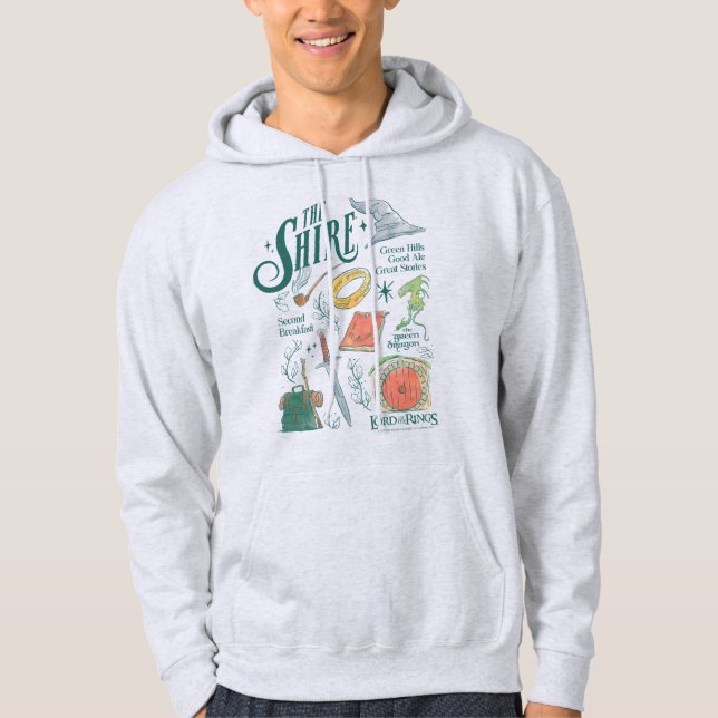 THE SHIRE™ Watercolor Collage Graphic Hoodie (Front)
