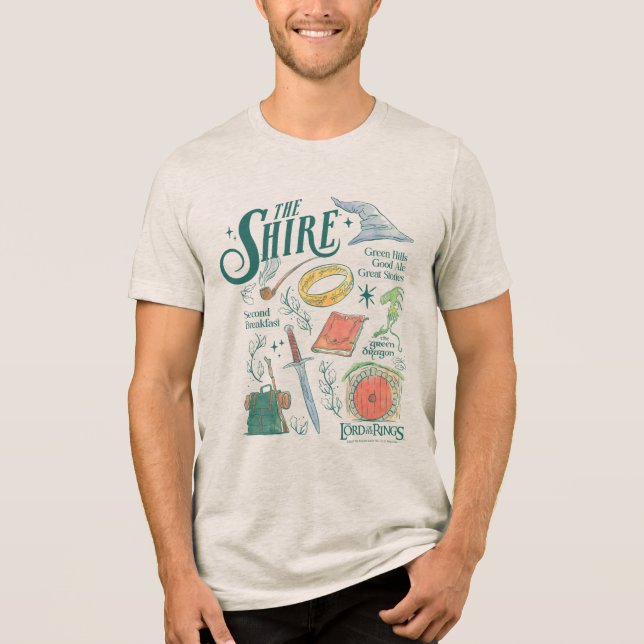 THE SHIRE™ Watercolor Collage Graphic Tri-Blend Shirt (Front)