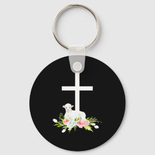 The Shirt Easter Lamb Flowers Cross Key Ring