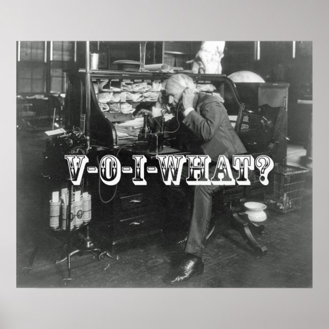 The Shocking Introduction of VoIP Telephone Poster (Front)