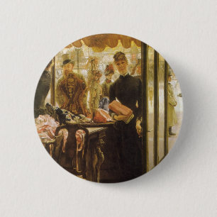 The Shop Girl by James Tissot, Victorian Fine Art 6 Cm Round Badge