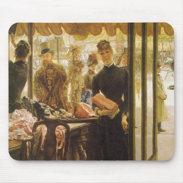The Shop Girl by James Tissot, Victorian Fine Art Mouse Pad (Front)