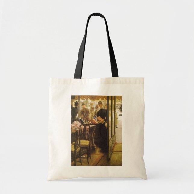 The Shop Girl by James Tissot, Victorian Fine Art Tote Bag (Front)