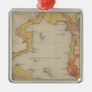 The Shores of Yellowstone Lake Metal Tree Decoration