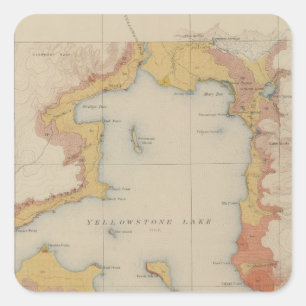 The Shores of Yellowstone Lake Square Sticker