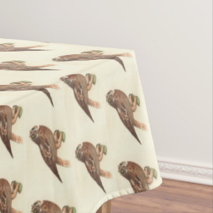 The Short-eared Owl (Otus palustris) New York Bird Tablecloth