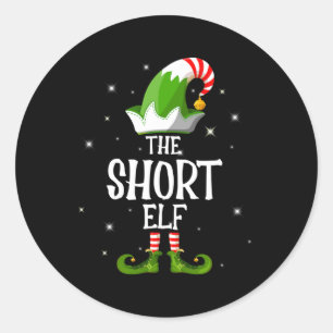The Short Elf Family Matching Group Christmas Classic Round Sticker