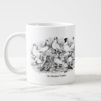 The Short-faced Tumbler Pigeons Large Coffee Mug