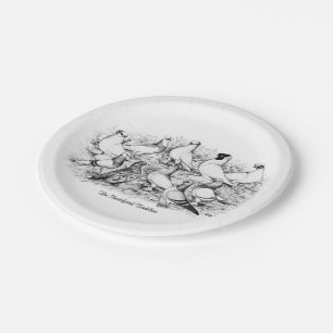 The Short-faced Tumbler Pigeons Paper Plate