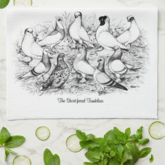 The Short-faced Tumbler Pigeons Tea Towel