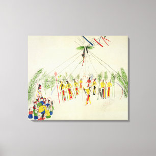 The Shoshone Sun Dance (pigment on muslin) Canvas Print