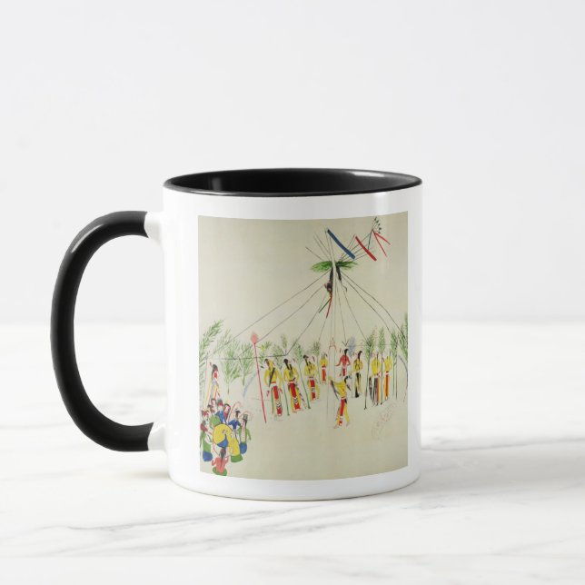 The Shoshone Sun Dance (pigment on muslin) Mug (Left)
