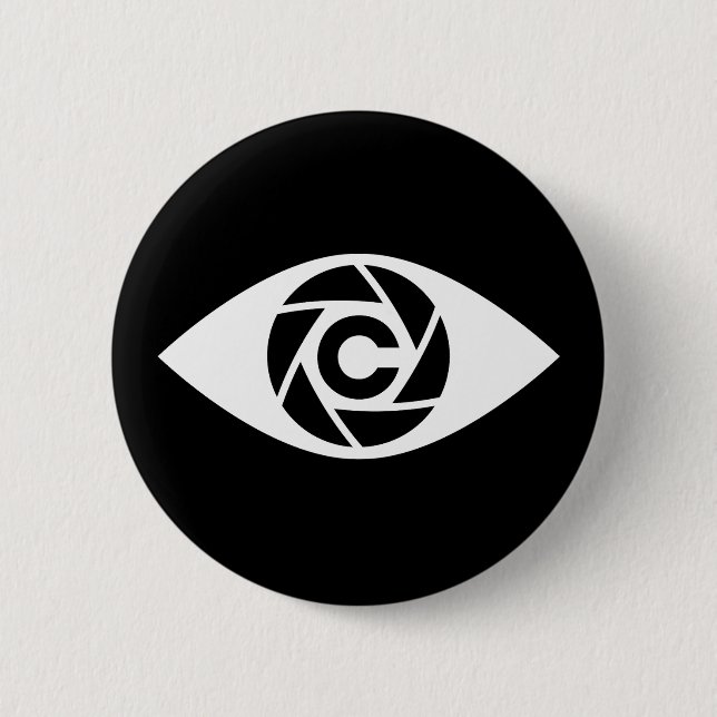 The Shutterclique: Cameraman Logo Button (Front)