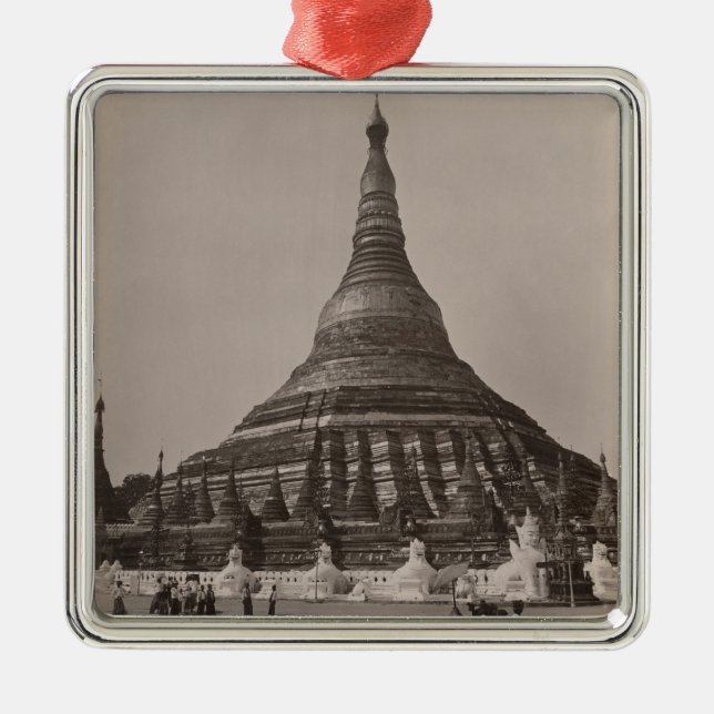 The Shwedagon Pagoda at Rangoon, Burma, c.1860 Metal Tree Decoration (Front)